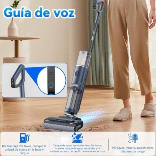 Aspirateur sans Fil Laveur JONR ED12 Pro 30min Autonettoyant Eau Chaude LED 850ml