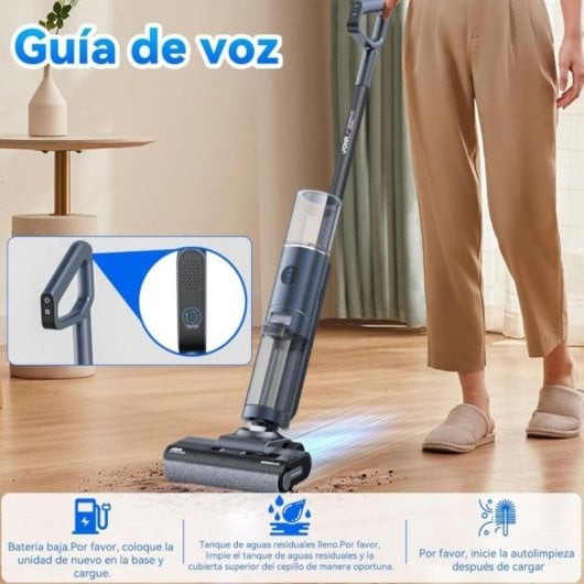 Aspirador Sem Fio JONR ED12 Pro 30min Autonomia Autolimpeza Água Quente Ecrã LED