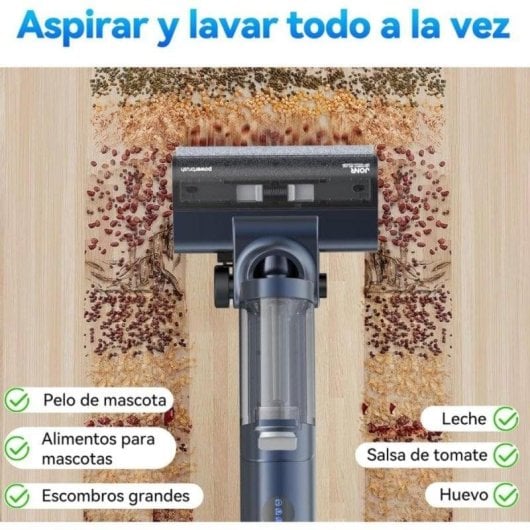 Aspirateur sans Fil Laveur JONR ED12 Pro 30min Autonettoyant Eau Chaude LED 850ml