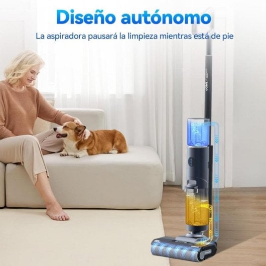 Aspirador Sem Fio JONR ED12 Pro 30min Autonomia Autolimpeza Água Quente Ecrã LED