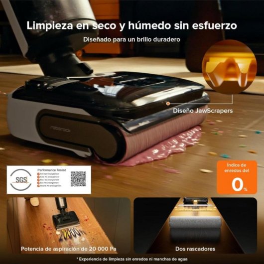 Aspirador Sem Fios Roborock F25 Combo 20000Pa Autolimpeza Secagem rápida 5 em 1