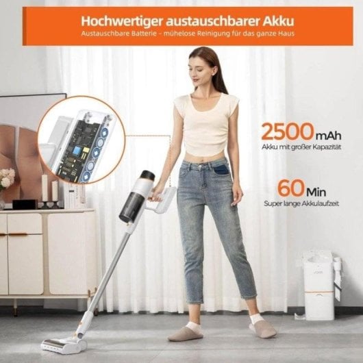 Aspirador sem Fio JONR V10 Pro 420W 60 min Estação Autolimpável HEPA Animais