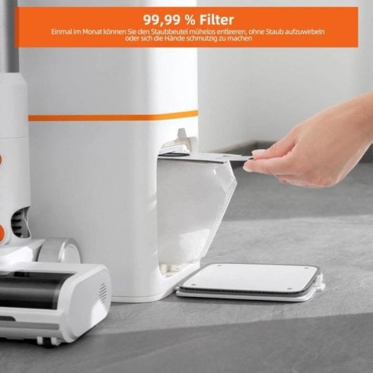 Aspirador Sem Fio JONR V10 Pro 170AW Filtro HEPA Autonomia 60min Estação Autolimpeza