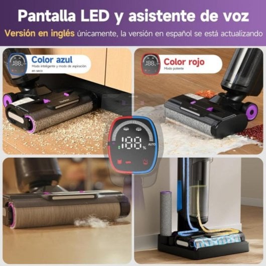 Aspirador Sem Fio Redkey W15 230W Ecrã LED Autonomia 35min Mopa 3 em 1