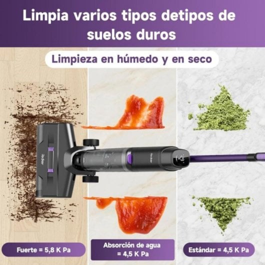 Aspirador Sem Fio Redkey W15 230W Ecrã LED Autonomia 35min Mopa 3 em 1