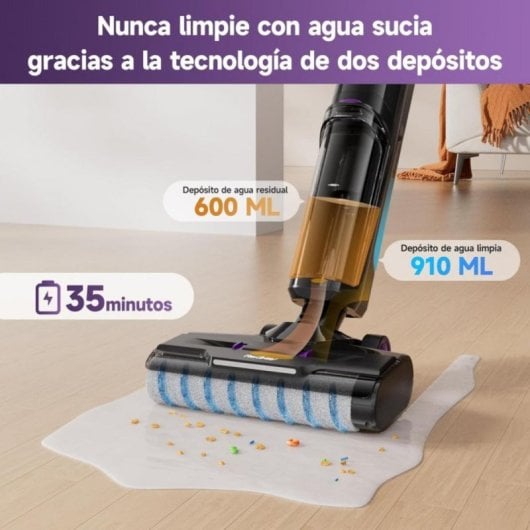 Aspirador Sem Fio Redkey W15 230W Ecrã LED Autonomia 35min Mopa 3 em 1