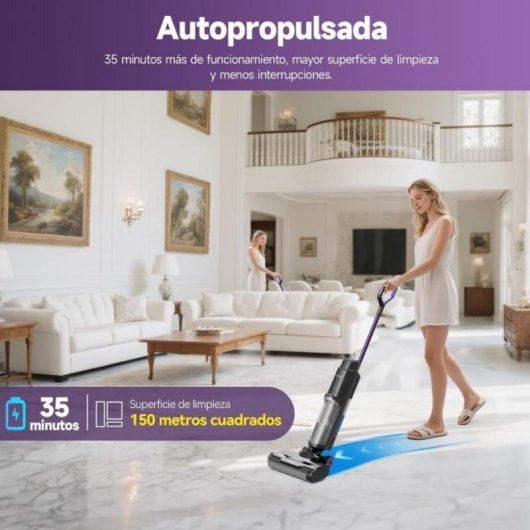 Aspirador Sem Fio Redkey W15 230W Ecrã LED Autonomia 35min Mopa 3 em 1