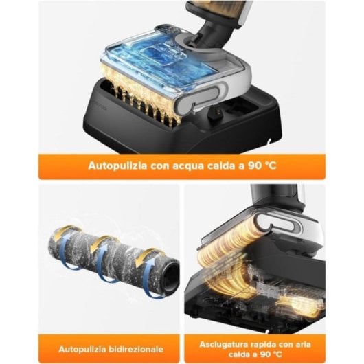 Aspirador Sem Fio Roborock F25 LT 20000Pa Autolimpeza água quente Secagem rápida
