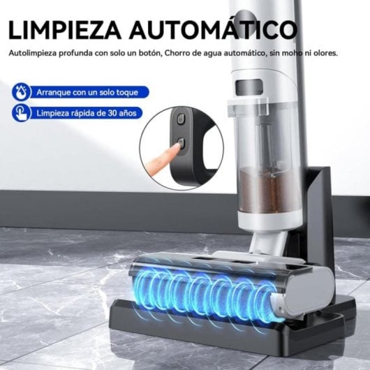 Aspirador Sem Fio JONR ED12 30min Autolimpeza Depósito Duplo Bordas Pelo Animais