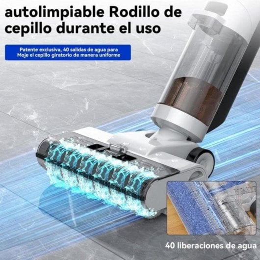 Aspirateur sans Fil JONR ED12 30min Lavage Réservoir Double Poils Animaux