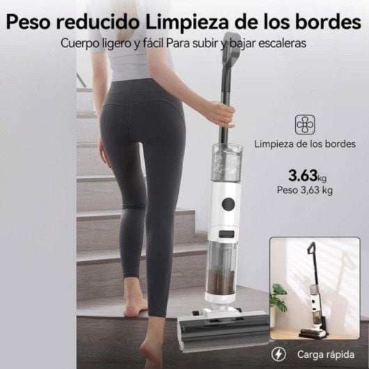 Aspirateur sans Fil JONR ED12 30min Lavage Réservoir Double Poils Animaux