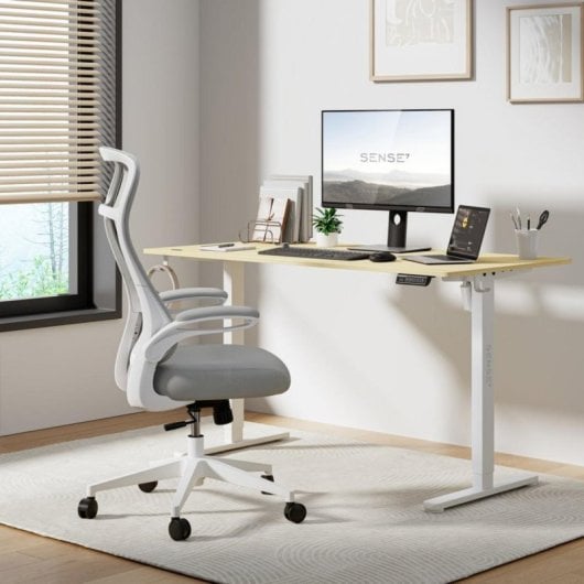 Silla ergonómica SENSE7 REVO respaldo malla, asiento espuma, reposabrazos abatibles, altura ajustable, carga 140 kg