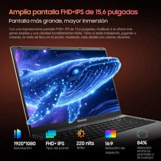 Portátil Blackview Acebook 6 Intel Twin Lake N150 16GB 256GB SSD 15.6" FHD+ Windows 11