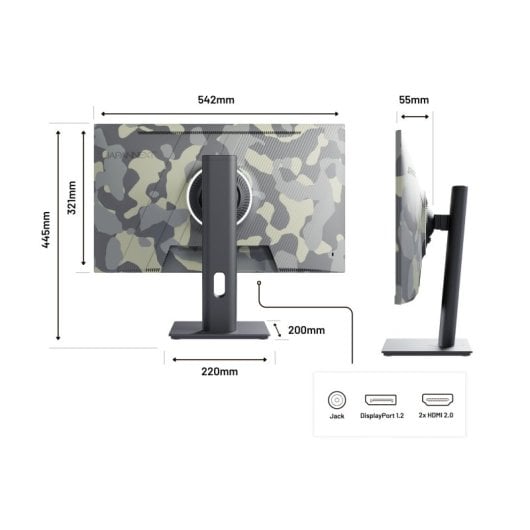 Monitor JAPANNEXT 23,8" FullHD 200Hz IPS 0,5ms Camouflage G-Sync FreeSync HSP