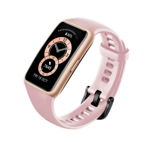 Huawei Band 6 Rosa, AMOLED 1.47", Oxígeno en Sangre, 96 Modos Deporte, 14 Días Autonomía, Waterproof