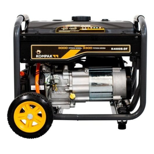 Generador eléctrico monofásico KOMPAK dual fuel 3,3KW gasolina/3KW LPG alternador cobre 2 schuko 16A