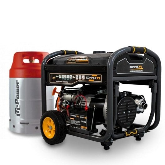 Generador Dual Fuel Full Power KOMPAK, Monofásico/Trifásico, Gasolina y LPG