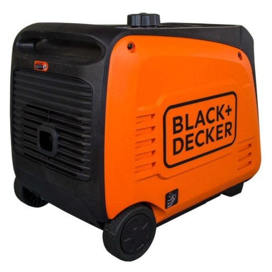 Gerador Elétrico Inverter Gasolina 3900W Black and Decker, Arranque Elétrico/Manual, USB, DC 12V, ATS, Silencioso, Portátil com Rodas