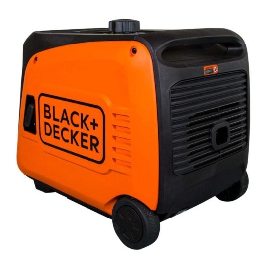 Gerador Elétrico Inverter Gasolina 3900W Black and Decker, Arranque Elétrico/Manual, USB, DC 12V, ATS, Silencioso, Portátil com Rodas