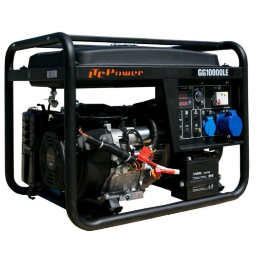 ITCPower Gerador Elétrico 12V Arranque Elétrico Depósito XL Chassis 32mm LED Painel Pro 8KW