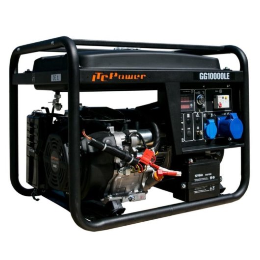 ITCPower Gerador Elétrico 12V Arranque Elétrico Depósito XL Chassis 32mm LED Painel Pro 8KW