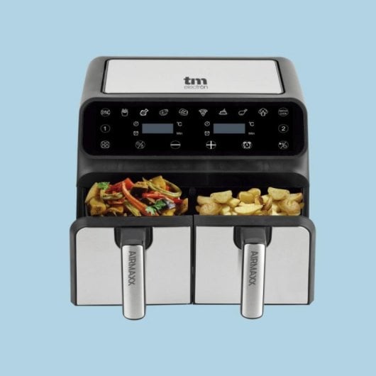 Freidora de aire TM Electron TMPFR200 dual 8L 1700W con pantalla digital y dos cestas independientes