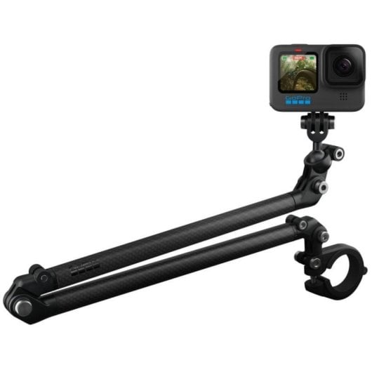 Pértiga de fibra de carbono GoPro AEXTM-011 para bicicleta, casco y moto, 360°, negra