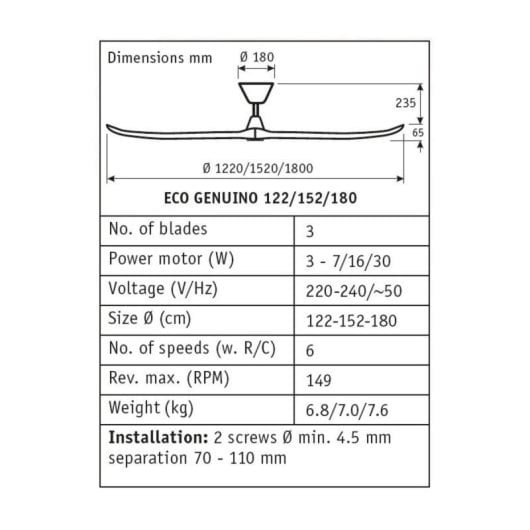 Ventilador de techo 122 cm, motor DC bajo consumo, mando a distancia, cromo cepillado, aspas nogal