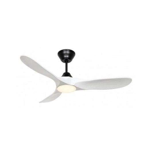 Ventilador techo ø122cm DC blanco mate-negro, mando a distancia, verano/invierno, slow motion
