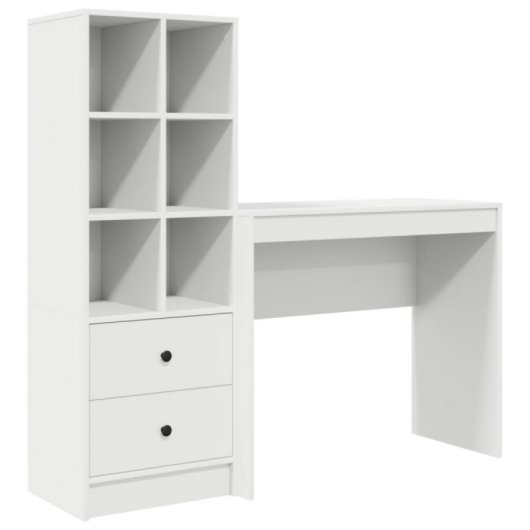 Conjunto escritorio y estantería Hedwig Max MDF 6 compartimentos 2 cajones 90 cm ancho