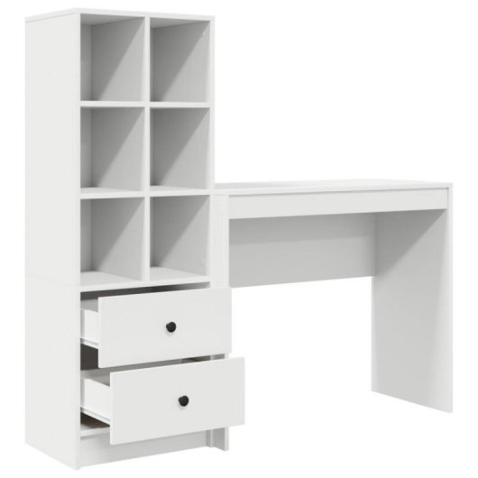 Conjunto escritorio y estantería Hedwig Max MDF 6 compartimentos 2 cajones 90 cm ancho