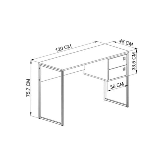 Escritorio Libra MDF con 2 cajones, patas en U, diseño moderno y resistente, fabricado en España