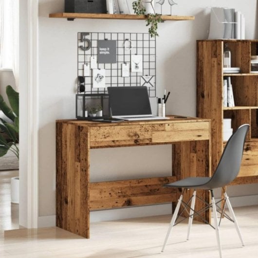 Escritório Piña Compacto 2 Gavetas Madeira Engenharia Design Minimalista Versátil