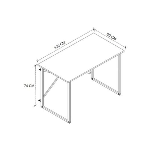 Escritorio Orce diseño compacto en MDF y metal con estructura X y amplia superficie