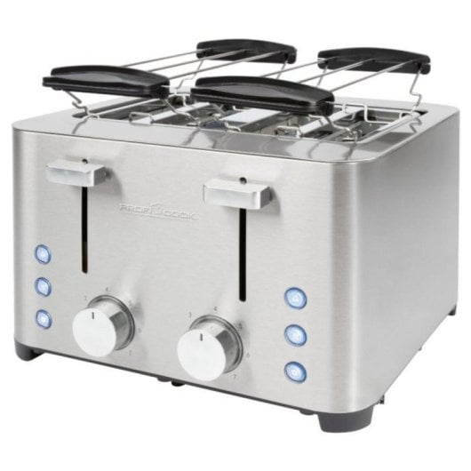 Grille-pain ProfiCook PC-TA 1252, Acier inoxydable, 4 fentes, 1260W, 40mm