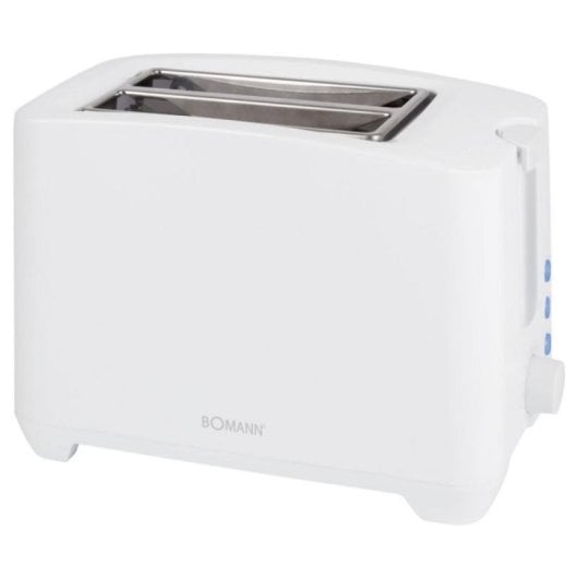 Kompakter 2-Scheiben Toaster Weiß 750 W Einstellbarer Bräunungsgrad Schnellauftauen