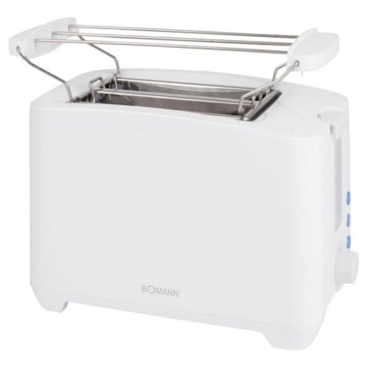 Kompakter 2-Scheiben Toaster Weiß 750 W Einstellbarer Bräunungsgrad Schnellauftauen