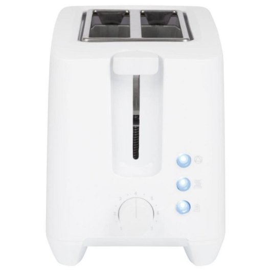 Kompakter 2-Scheiben Toaster Weiß 750 W Einstellbarer Bräunungsgrad Schnellauftauen