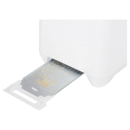 Kompakter 2-Scheiben Toaster Weiß 750 W Einstellbarer Bräunungsgrad Schnellauftauen
