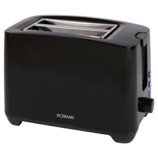 Tostapane compatto 2 fette 750W nero con funzione scongelamento e riscaldamento