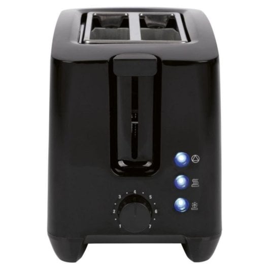 Tostapane compatto 2 fette 750W nero con funzione scongelamento e riscaldamento