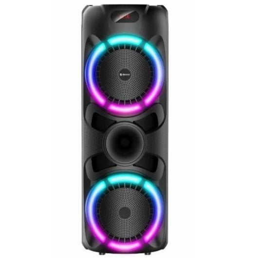 Denver BPS-459 Altifalante Fiesta Bluetooth com 2 Woofers 8", Iluminação LED e Potência Extra