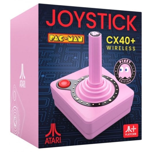 Atari CX40+ Joystick Sem Fios Edição Pac-Man Rosa