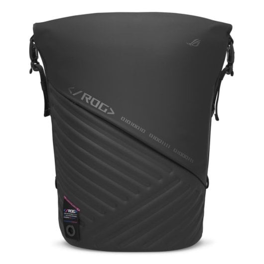 Mochila ROG SLASH 4.0 para portátil hasta 18", Negro, Resistente, Cuero y Poliéster, Hidrofóbica, Hebilla magnética, Uni