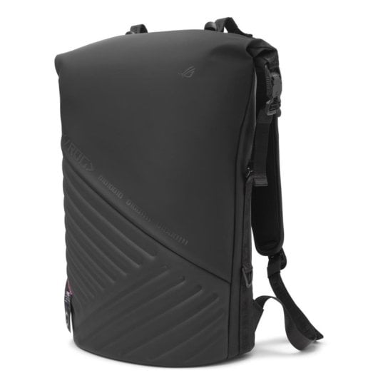 Mochila ROG SLASH 4.0 para portátil hasta 18", Negro, Resistente, Cuero y Poliéster, Hidrofóbica, Hebilla magnética, Uni