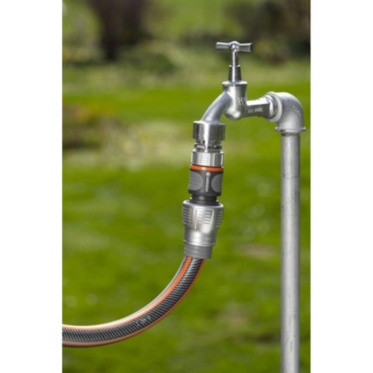Connecteur de tuyau Gardena Premium 19mm Gris/Noir avec connexions en métal et plastique