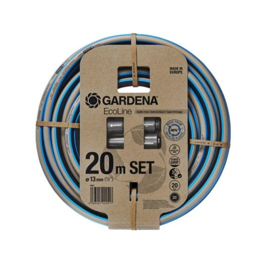 Conjunto de Mangueira Sustentável Ecoline 20 m 13 mm com Acessórios Reciclados