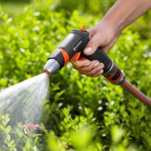 Gardena 18306-32 Pistole 2 Sprühmuster Schwarz Grau Orange mit Wasserstop