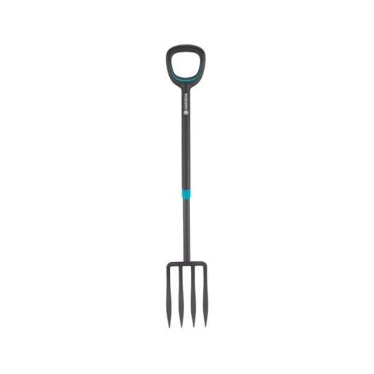 Ergonomische Gartenforke mit 4 Zähnen, D-förmigem Griff und hochwertigem Stahl