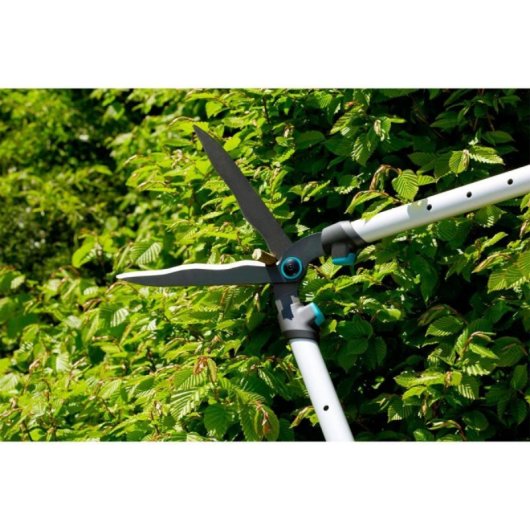 Corta setos telescópico Gardena TeleCut 23 cm, mango ErgoTec, cuchillas antiadherentes, ligero y seguro